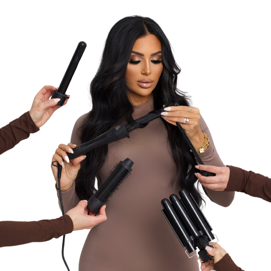Hair curler with straightener